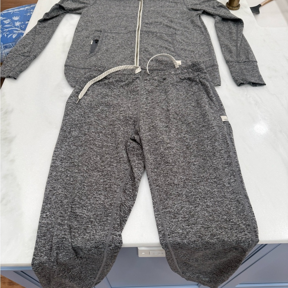 Vuori Gray Ponto  zip  hoodie and Jogger Pants